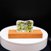 Load image into Gallery viewer, Holiday - Holly Berry white glass dish with extra green stripes
