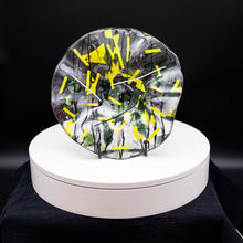 Load image into Gallery viewer, Bowl - Clear glass with green and yellow confetti
