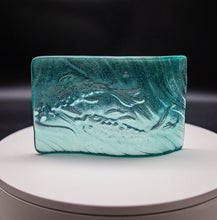 Load image into Gallery viewer, Tile - Turquoise glass wave with koi fish