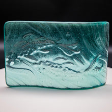 Load image into Gallery viewer, Tile - Turquoise glass wave with koi fish