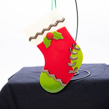 Load image into Gallery viewer, Holiday Stocking - Red stocking with green toe