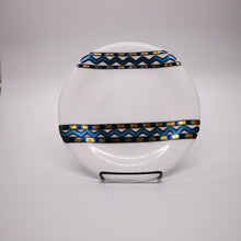 Load image into Gallery viewer, Plate - Modern white with dichroic wave