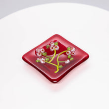 Load image into Gallery viewer, Plate - Red soap dish with cherry blossoms