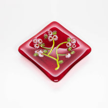 Load image into Gallery viewer, Plate - Red soap dish with cherry blossoms