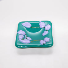 Load image into Gallery viewer, Plate - Turquoise soap dish with blossoms