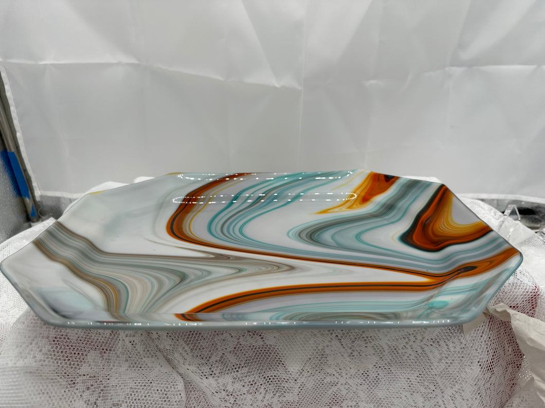 Fused glass platter