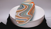 Load and play video in Gallery viewer, Plate - Orange cream and blue oblong platter
