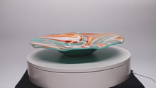 Load and play video in Gallery viewer, Plate - Orange cream and blue rippled edge bowl
