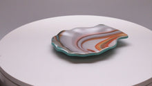 Load and play video in Gallery viewer, Plate - Orange cream and blue scallop-shaped plate
