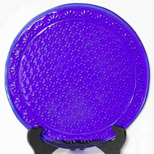 Plate - Dark blue color textured with dots