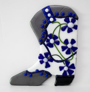 Decorative - Single cowboy boot with flowers