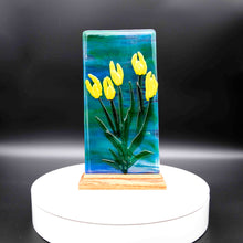 Load image into Gallery viewer, Decorative - Yellow tulip on blue background
