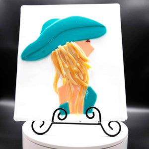 Decorative - Woman in turquoise hat