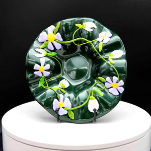 Bowl - Green with spring flowers