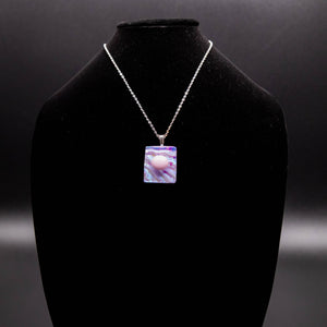 Jewelry - pink iridescent square pendant
