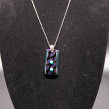 Load image into Gallery viewer, Jewelry - Purple and turquoise iridescent pendant
