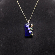 Load image into Gallery viewer, Jewelry - Navy blue rectangular pendant
