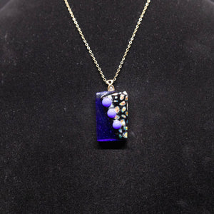 Jewelry - Navy blue rectangular pendant