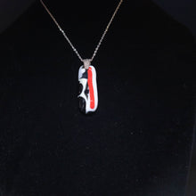 Load image into Gallery viewer, Jewelry - Black, white and red rectangular pendant

