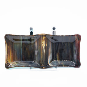 Plate - Petrified wood patterned double-square dish