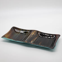 Load image into Gallery viewer, Plate - Petrified wood patterned double-square dish
