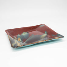 Load image into Gallery viewer, Plate - Asian mountain patterned square platter with raised edges

