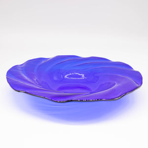 Bowl - Navy blue glass with spiral edge
