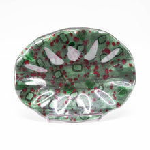 Load image into Gallery viewer, Holiday Platter - Christmas green with red confetti oval platter
