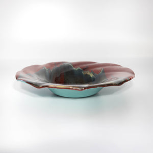 Bowl - Asian mountain pattern bowl with swirl edges