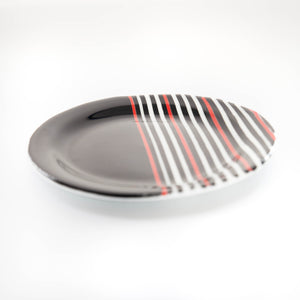 Plate - Black plate with stripes