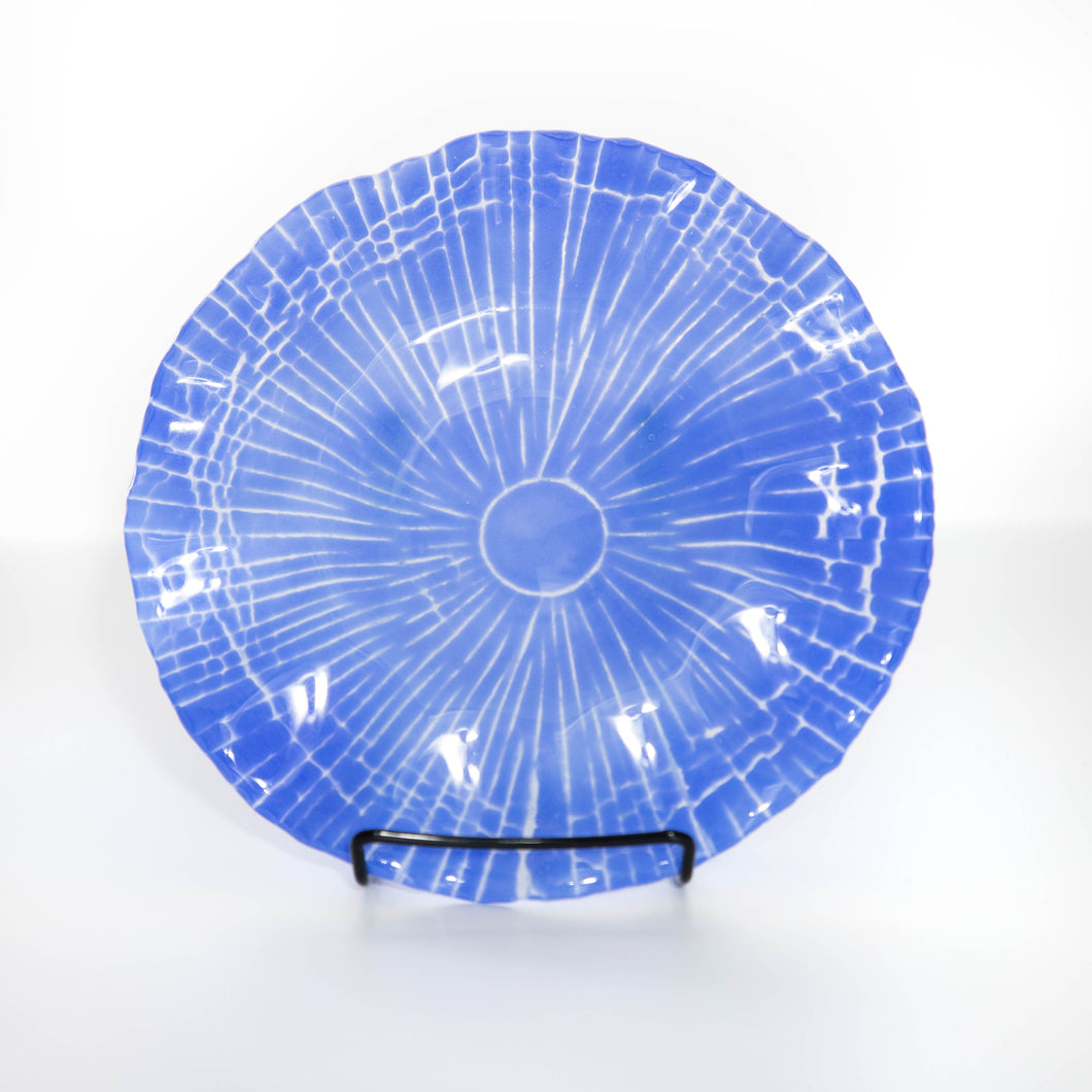 Plate - Light blue striped round plate