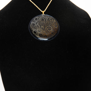 Jewelry - Extra large black round pendant