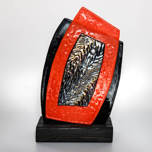 Decorative - Modern art red and black sculpture