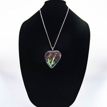 Load image into Gallery viewer, Jewelry - Woodsy heart shaped pendant with red flowers
