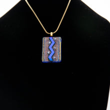 Load image into Gallery viewer, Jewelry - Dichroic striped pendant with stars
