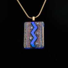 Load image into Gallery viewer, Jewelry - Dichroic striped pendant with stars
