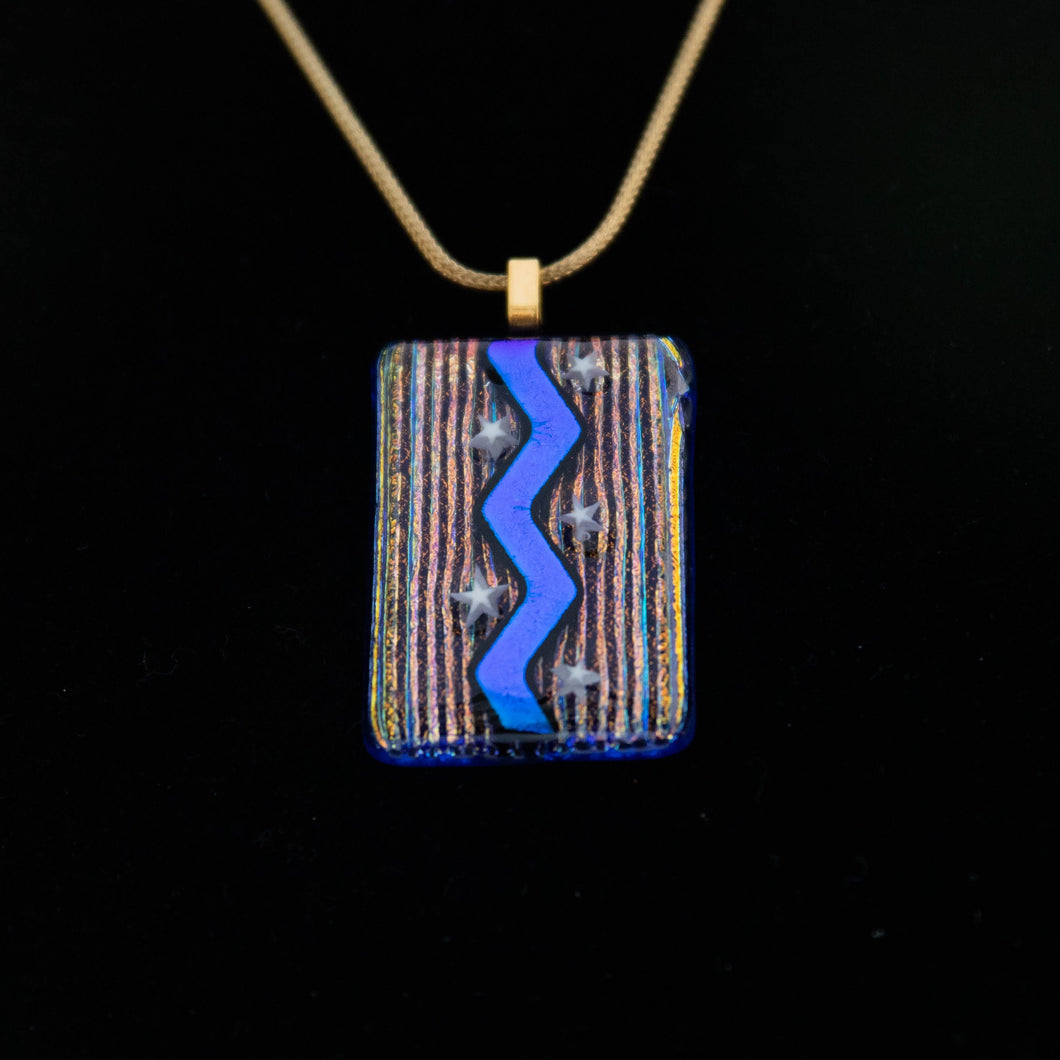Jewelry - Dichroic striped pendant with stars