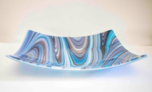 Plate - Teal swirl square platter