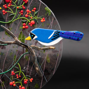 Decorative - Blue jays snacking on a tree branch