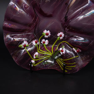 Bowl - Deep rose bowl with ornate edging