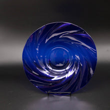 Load image into Gallery viewer, Bowl - Deep blue glass with spiral edge
