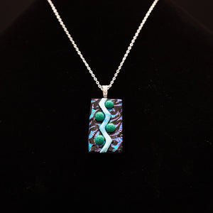 Jewelry - Iridescent purple pendant with river pattern