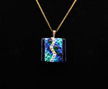 Load image into Gallery viewer, Jewelry - Iridescent blue and teal pendant
