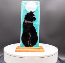 Load image into Gallery viewer, Animals - Black cat on turquoise background
