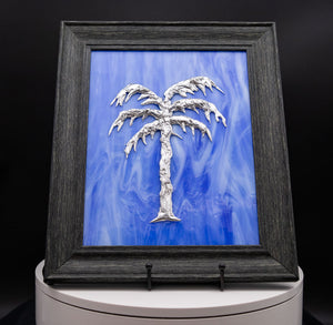 Decorative - Silver Palm Tree On Blue – Image 1