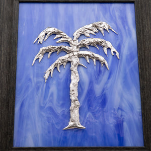 Decorative - Silver Palm Tree On Blue – Image 2