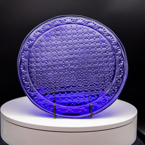 Plate - Dark blue color textured with dots