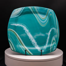 Load image into Gallery viewer, Plate - Cream and teal colored swirl

