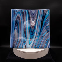 Load image into Gallery viewer, Plate - Teal swirl square platter

