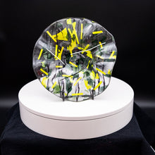 Load image into Gallery viewer, Bowl - Clear glass with green and yellow confetti

